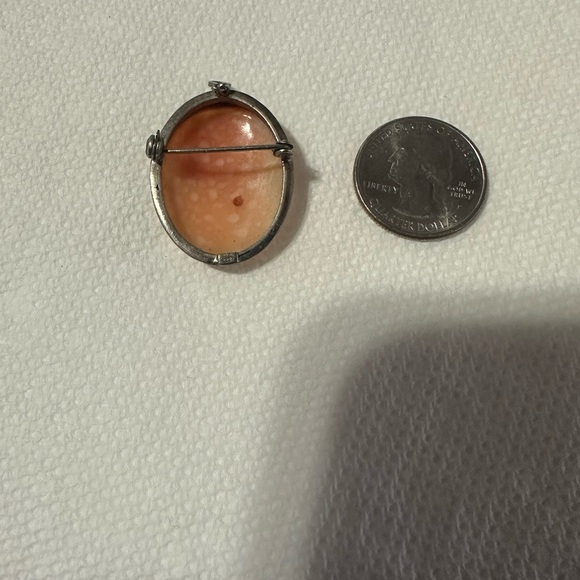 Antique shell cameo 800 silver pin pendant and brooch - Picture 2 of 3